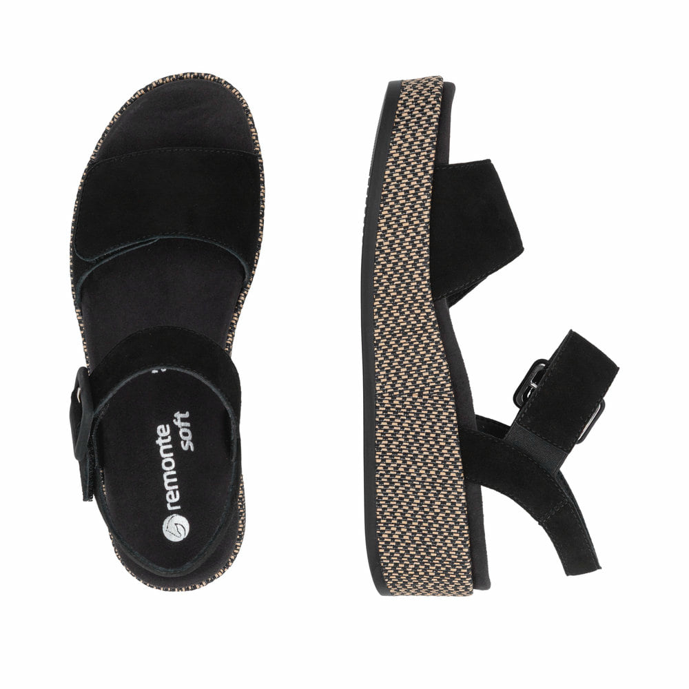 Remonte Damen Riemchensandalen - Schwarz